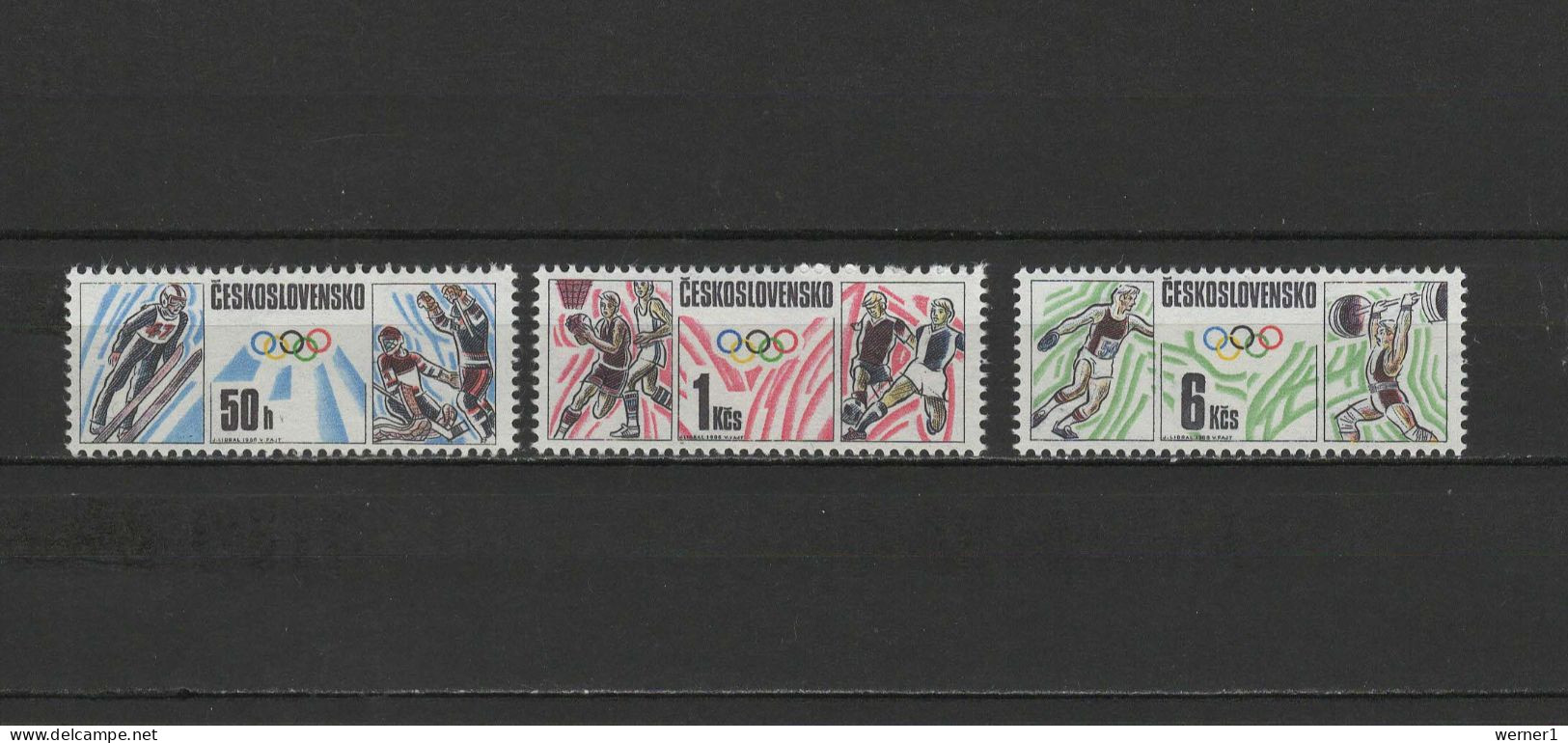 Czechoslovakia 1988 Olympic Games Seoul / Calgary, Football Soccer, Basketball Etc. Set Of 3 MNH - Summer 1988: Seoul