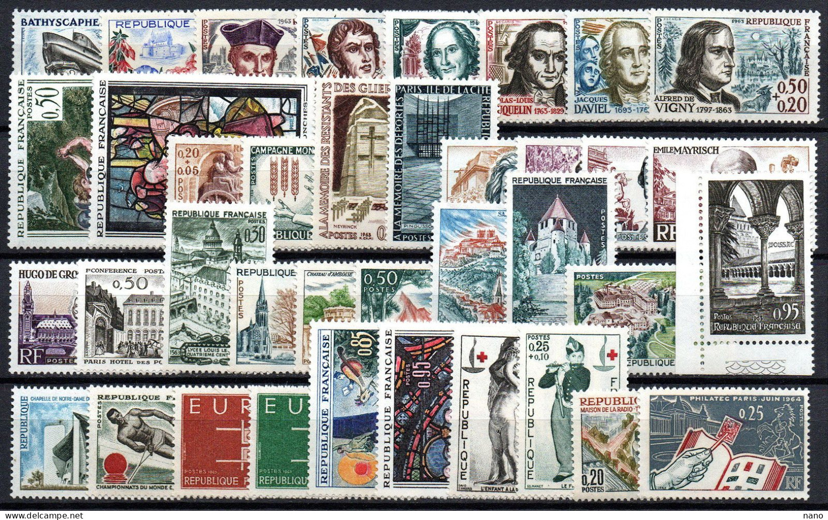 Année 1963 - Année Complète - N°1368 à 1403 Soit 38 Timbres - Neuf ** - 1960-1969