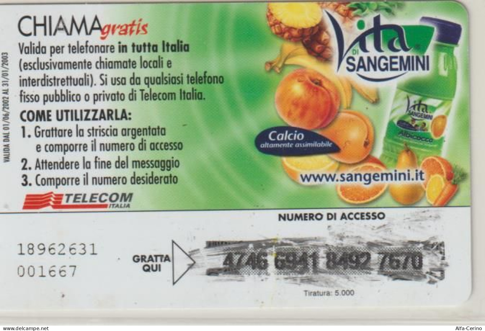 ITALIA:  RICARICHE  -  SANGEMINI  -  QUESTA. - [2] Sim Cards, Prepaid & Refills