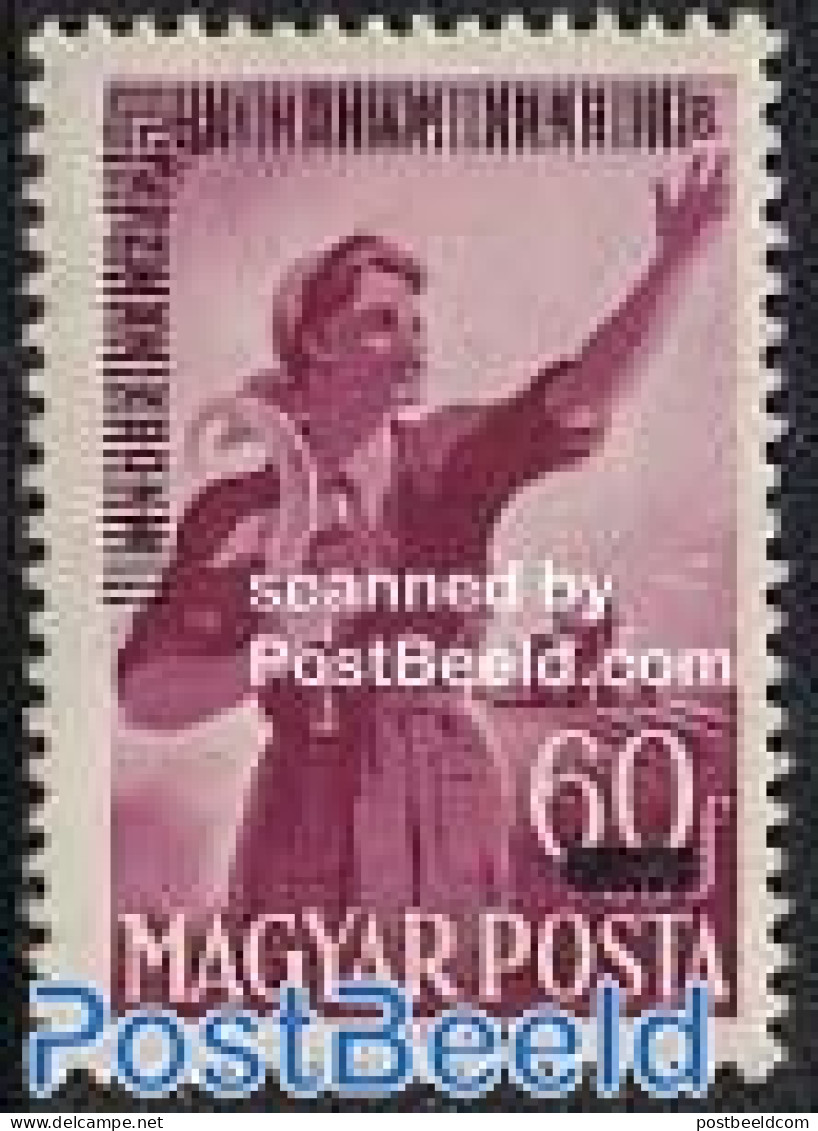 Hungary 1952 Budapest Exposition Overprint 1v, Mint NH, Various - Philately - Agriculture - Unused Stamps