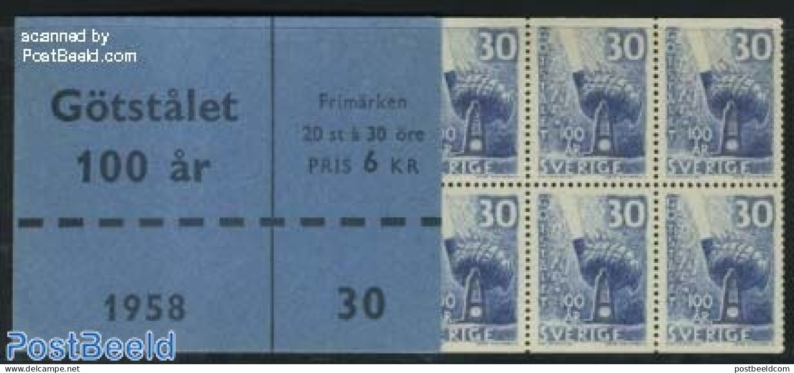 Sweden 1958 Gotstalet Booklet, Mint NH, Various - Stamp Booklets - Industry - Nuevos