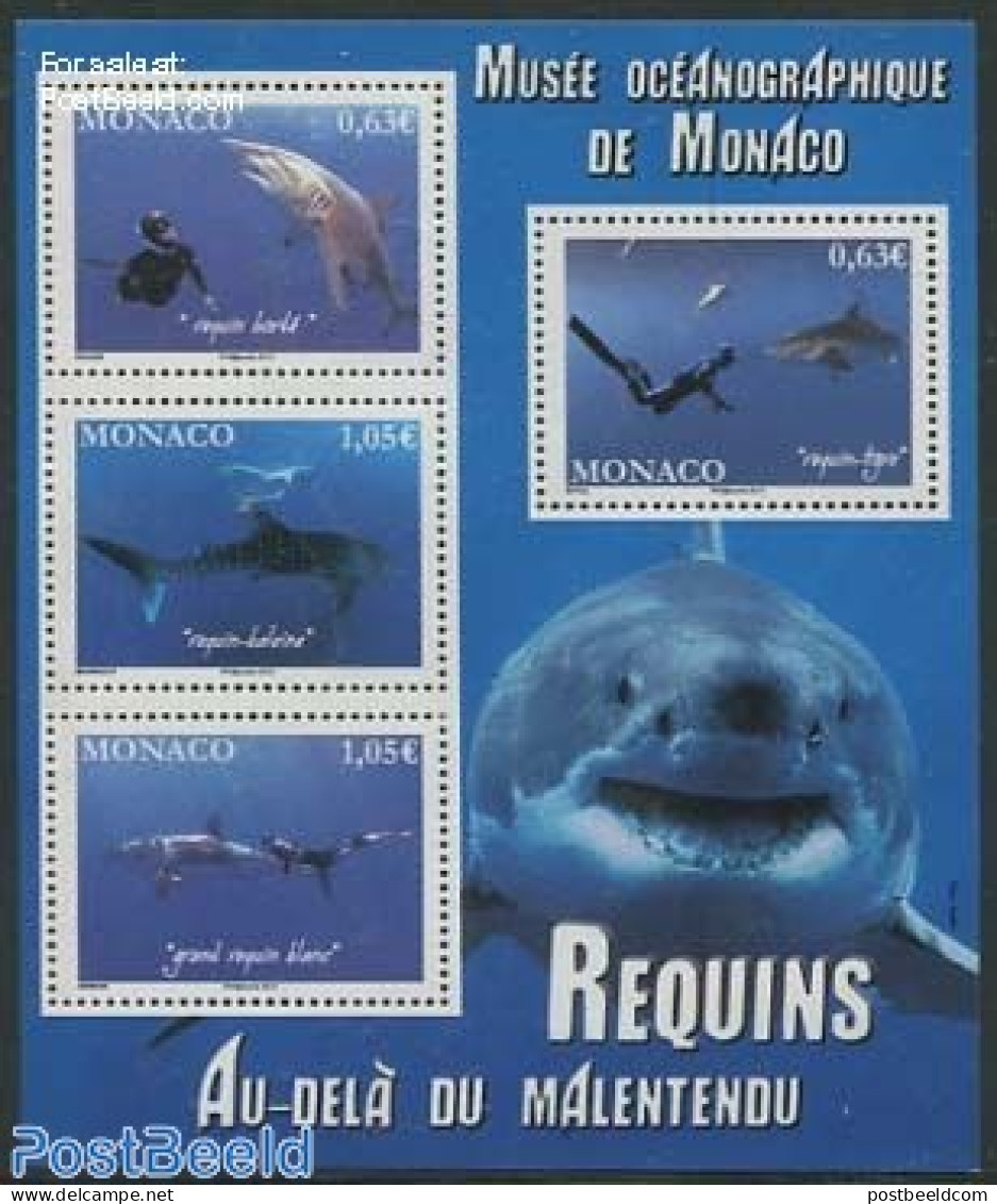 Monaco 2013 Sharks S/s, Mint NH, Nature - Sport - Fish - Diving - Sharks - Neufs