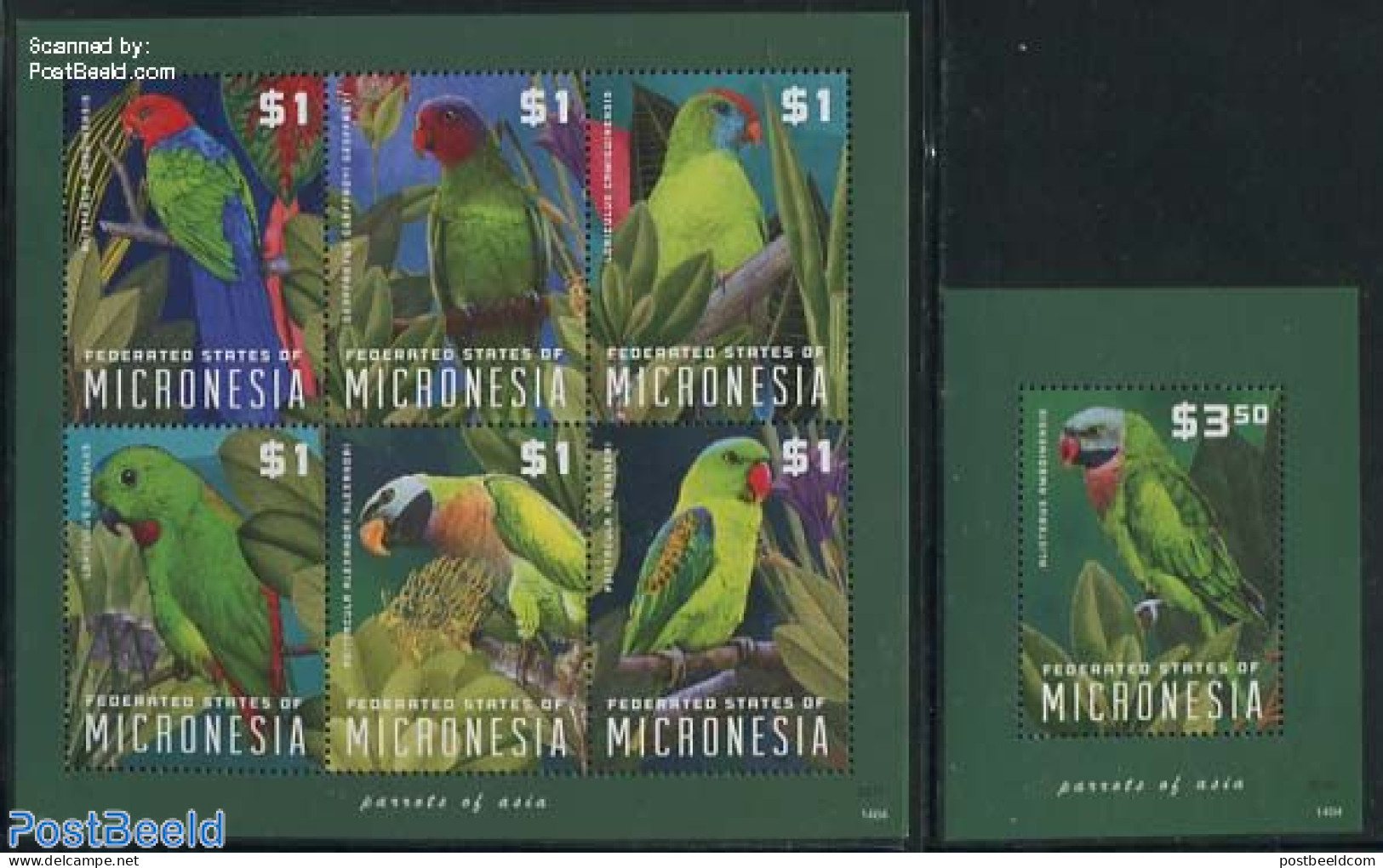 Micronesia 2014 Parrots 2 S/s, Mint NH, Nature - Birds - Parrots - Micronesië