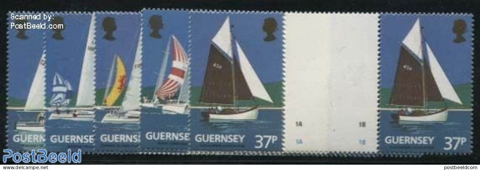 Guernsey 1991 Yacht Club 5v, Gutterpairs, Mint NH, Sport - Transport - Sailing - Ships And Boats - Zeilen