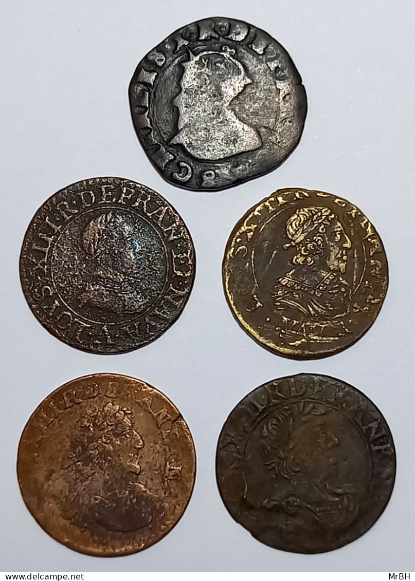 Charles X, Louis XIII, Double Tournois, 1592-1637 (5 Monnaies) - 1610-1643 Ludwig XIII. Der Gerechte