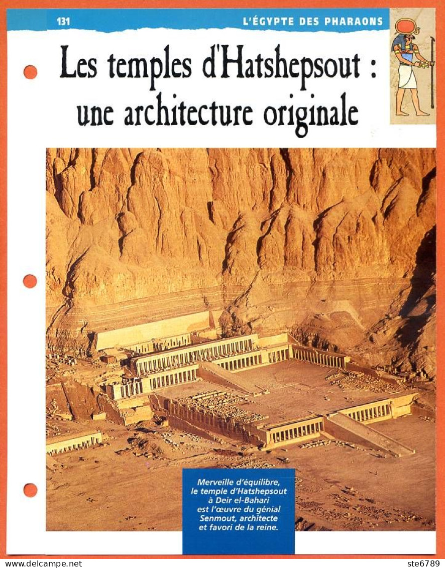 LES TEMPLES D'HATSHEPSOUT ARCHITECTURE ORIGINALE  Histoire Fiche Dépliante Egypte Des Pharaons - Geschiedenis