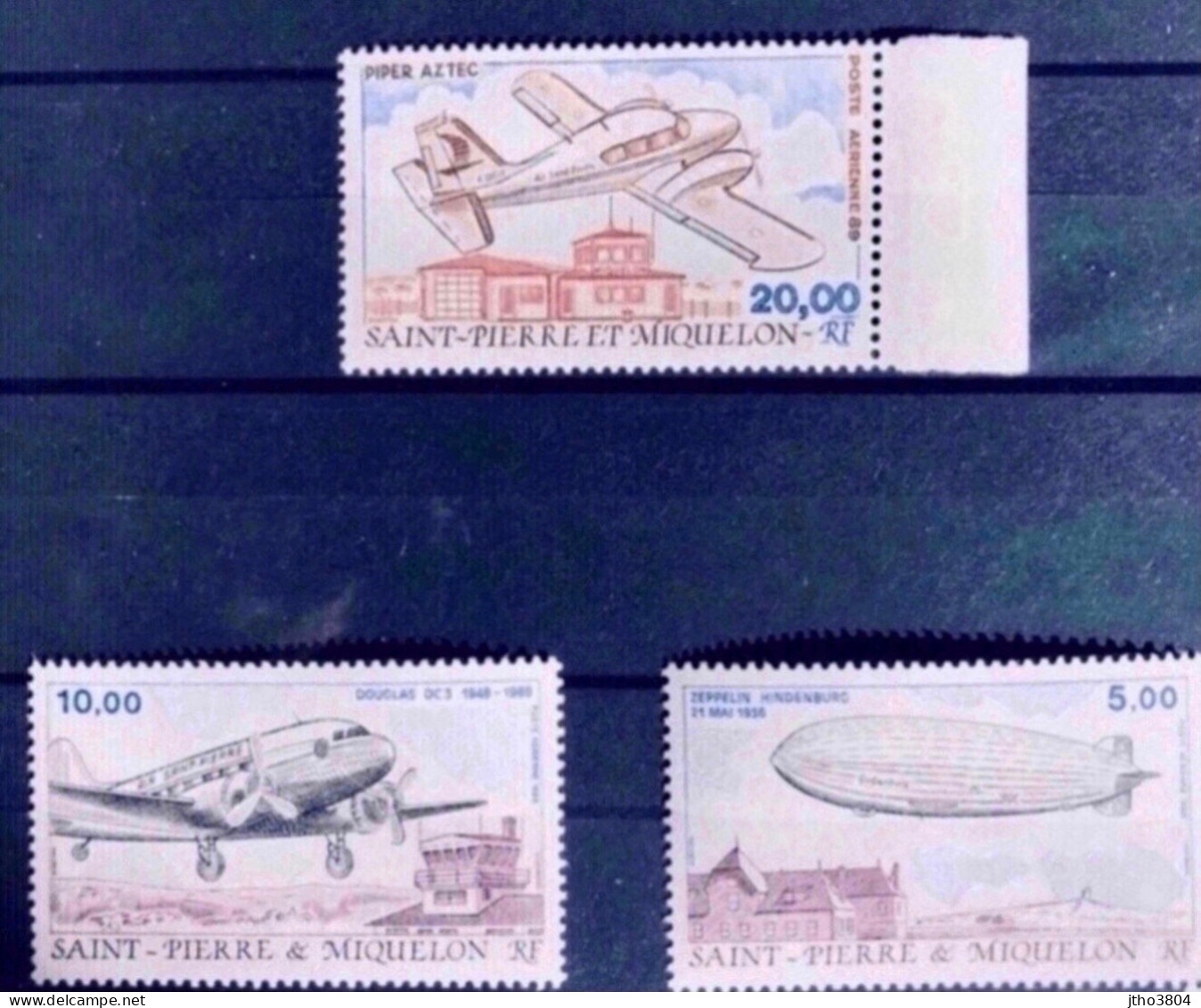 SAINT PIERRE ET MIQUELON 1988 1989 3 POSTE AÉRIENNE YT 66 67 68 - Unused Stamps