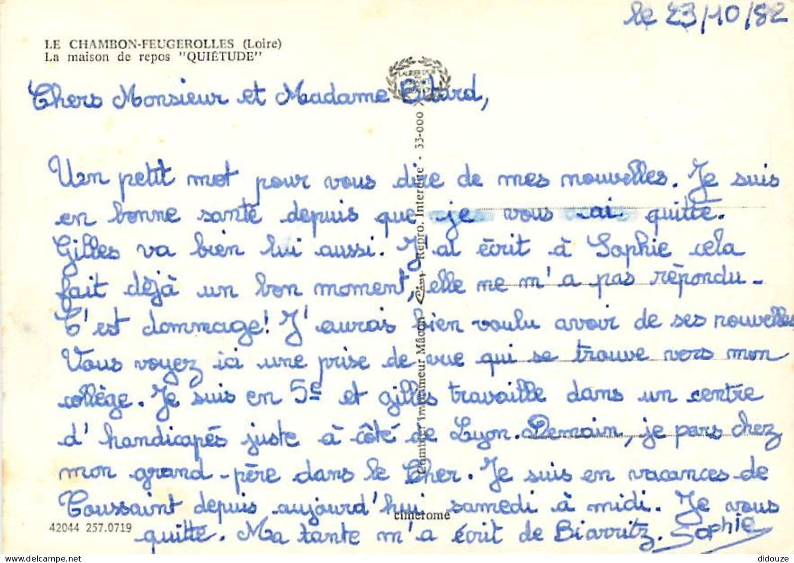 42 - Le Chambon-Feugerolles - La Maison De Repos Quiétude - CPM - Voir Scans Recto-Verso - Le Chambon Feugerolles