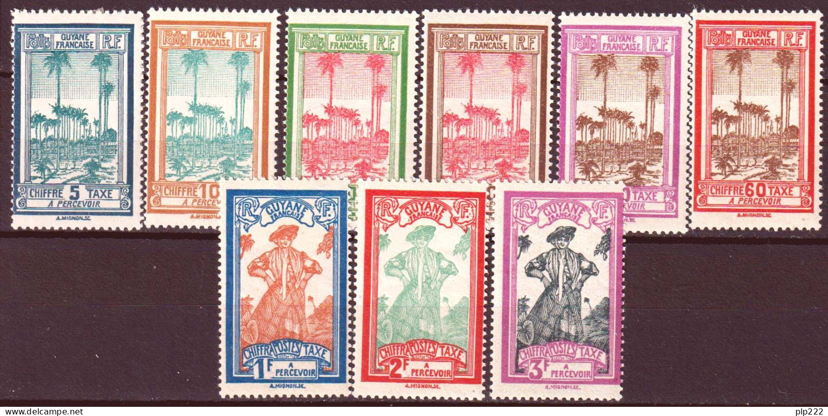 Guyana 1929 Segnatasse Y.T.13/21 */MH VF/F - Ongebruikt