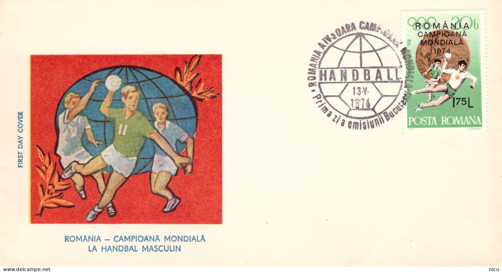 1974 - ROMANIA, WORLD MEN HANDBALL CHAPIONSHIP - Overprint Stamp - FDC