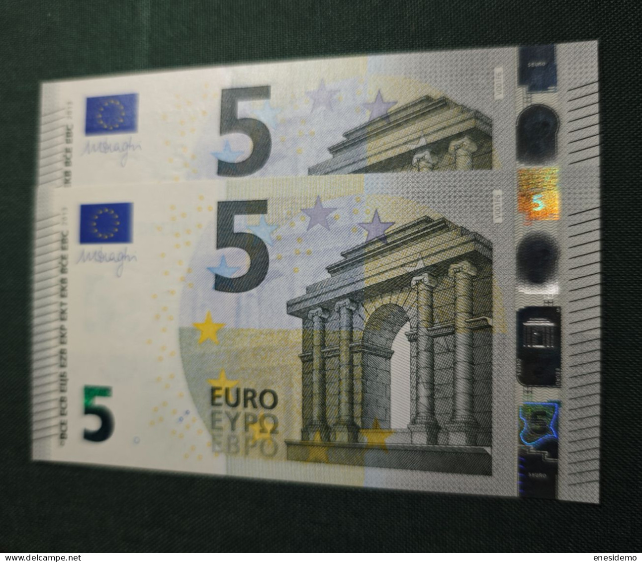 5 EURO SPAIN 2013 DRAGHI V001F6 VA CORRELATIVE COUPLE SC FDS UNCIRCULATED  PERFECT - 5 Euro