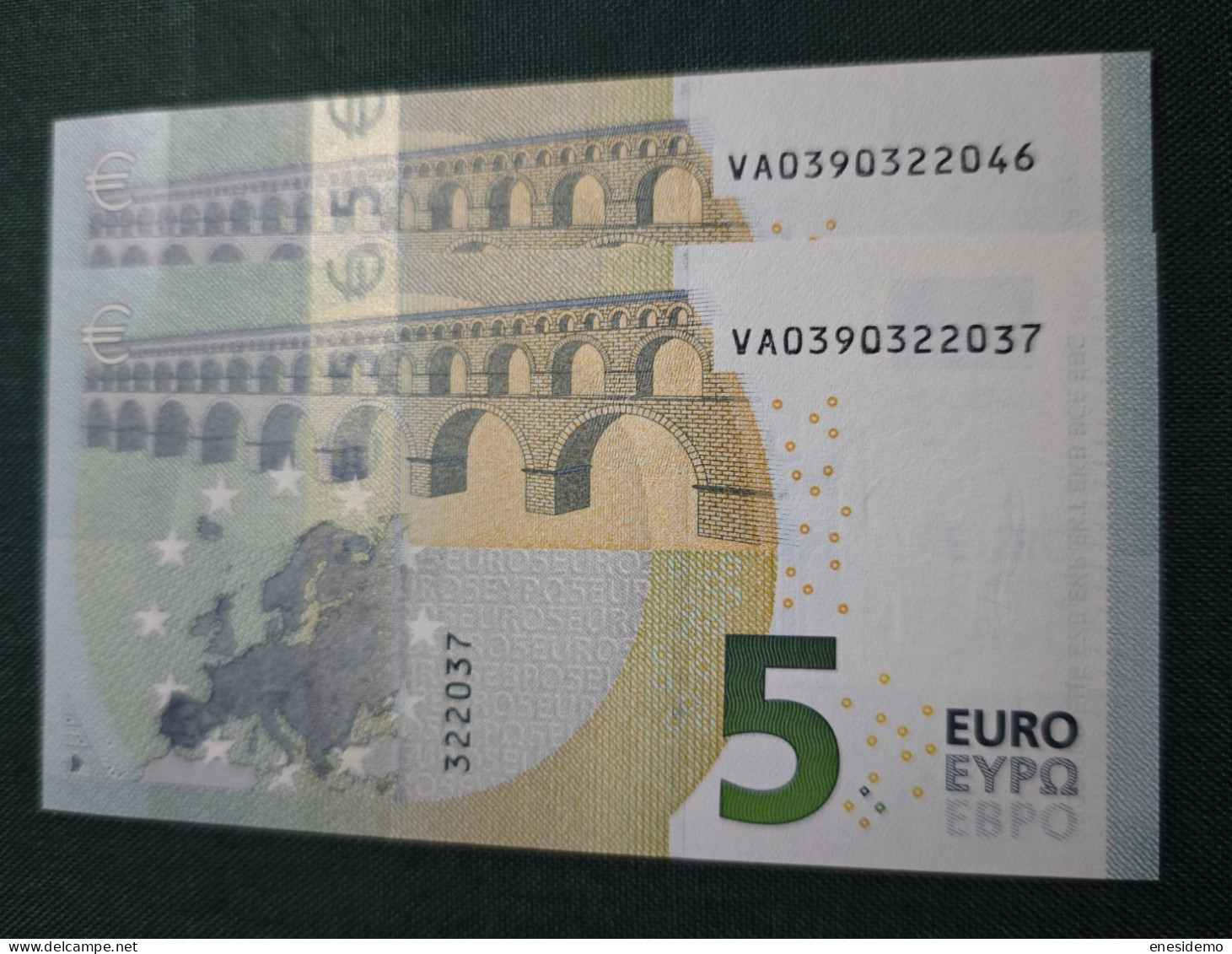 5 EURO SPAIN 2013 DRAGHI V001F6 VA CORRELATIVE COUPLE SC FDS UNCIRCULATED  PERFECT - 5 Euro