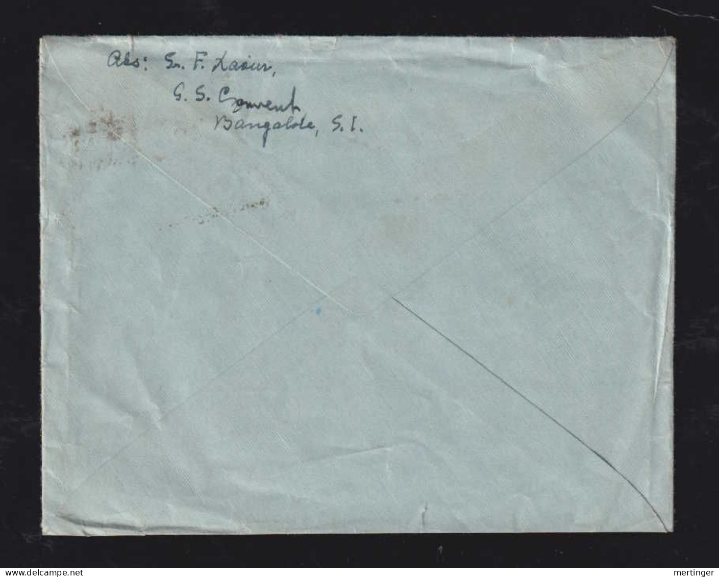 India 1949 Cover BANGALORE X RANGENDINGEN 3 ½A Gandhi Stamp - Lettres & Documents