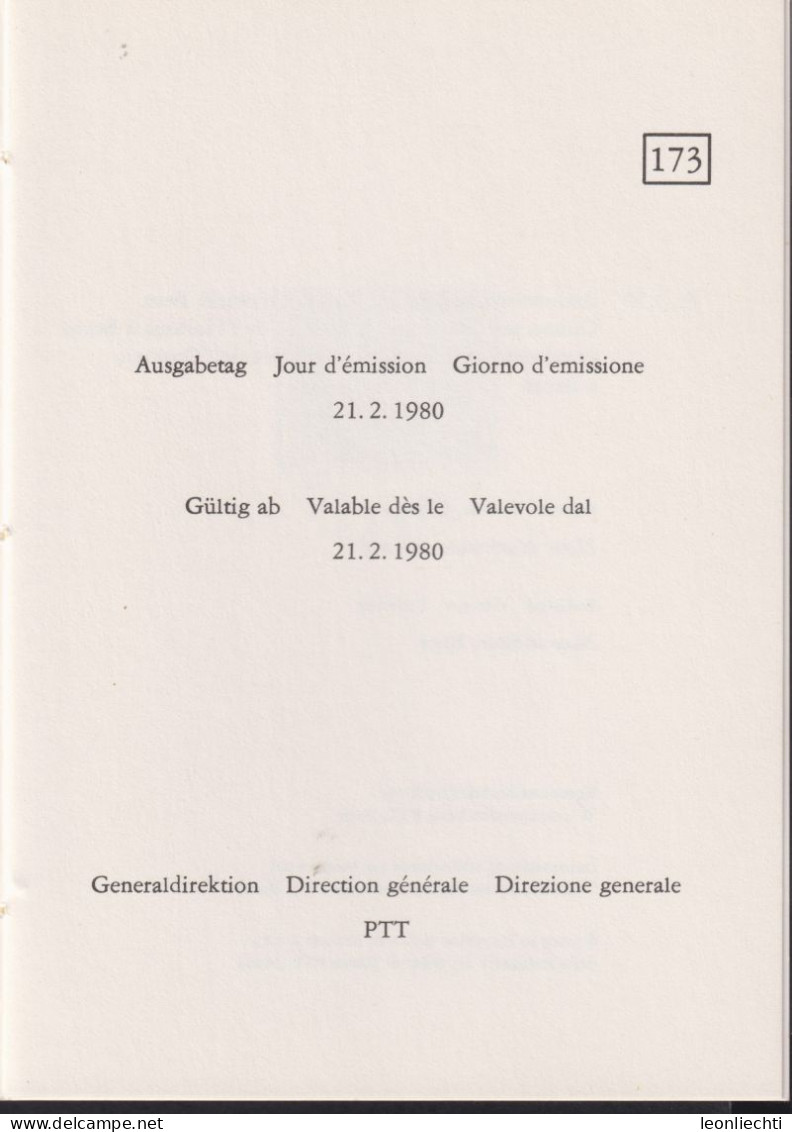 1980 Schweiz PTT Faltblatt Nr.173, ET ° Mi:CH 1169, Zum:CH 613,  Astronomische Uhr, Bern - Covers & Documents