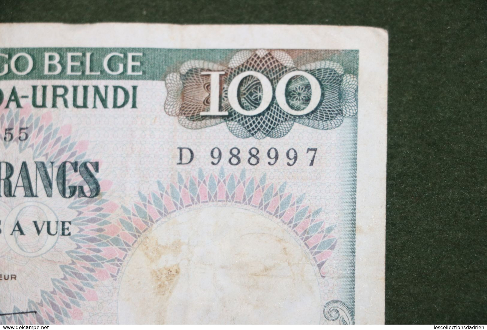 Billet De 100 Francs Congo Belge - 100 Frank Belgische Congo - Ruanda Urundi  1955 - Banknote - Bank Van Belgisch Kongo