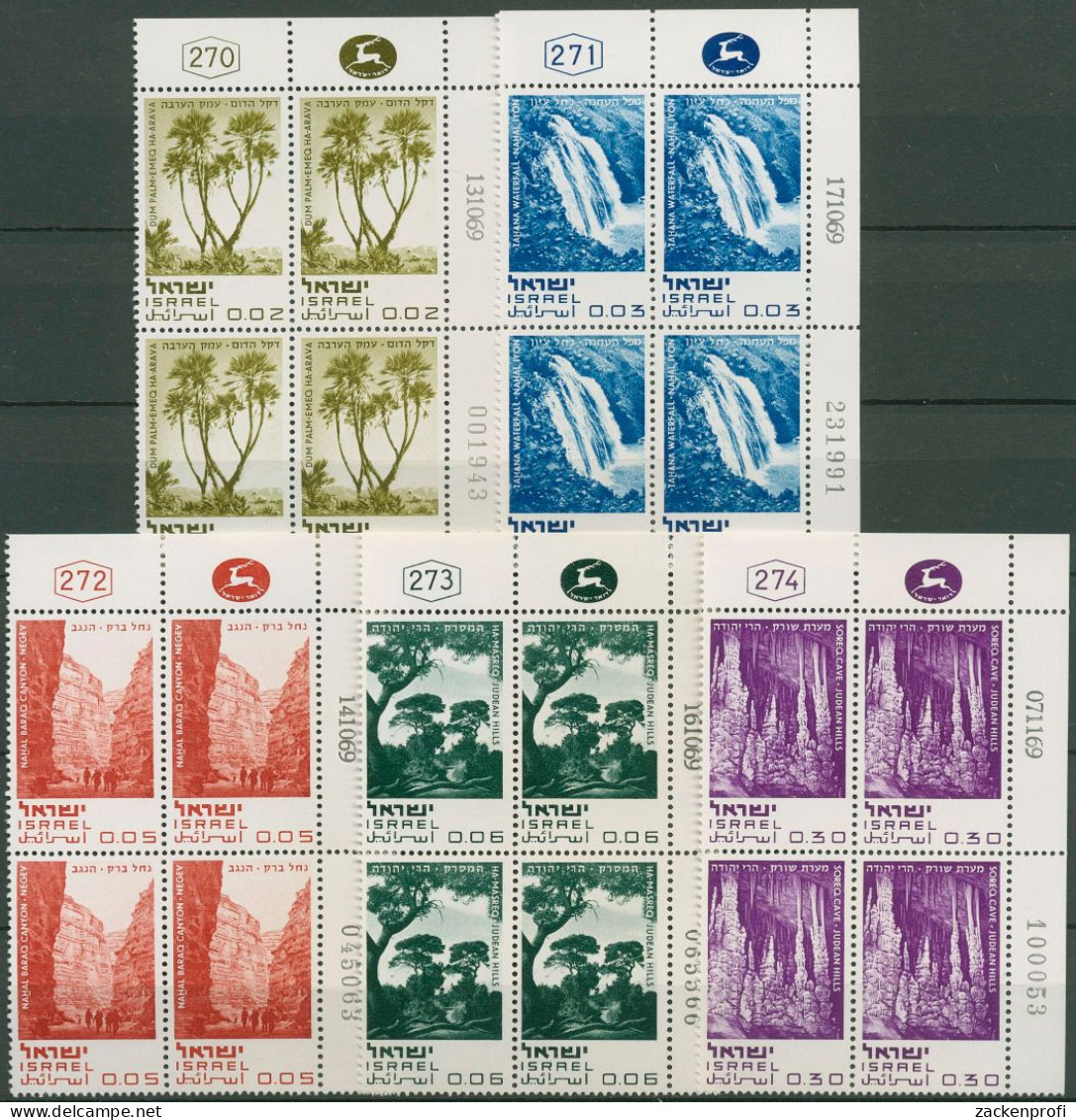 Israel 1970 Naturschutzgebiete 456/60 Plattenblock Postfrisch (C61605) - Ungebraucht (ohne Tabs)