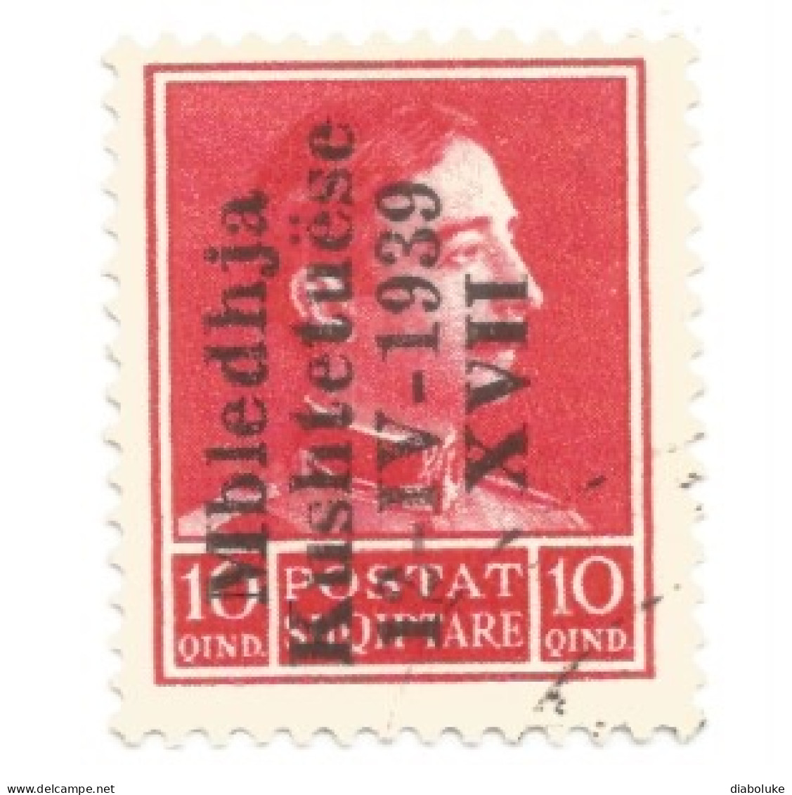 (COLONIE E POSSEDIMENTI) 1939, ALBANIA, SOPRASTAMPATI, 10q - 1 Francobollo Usato (CAT. SASSONE N.4) - Albanie