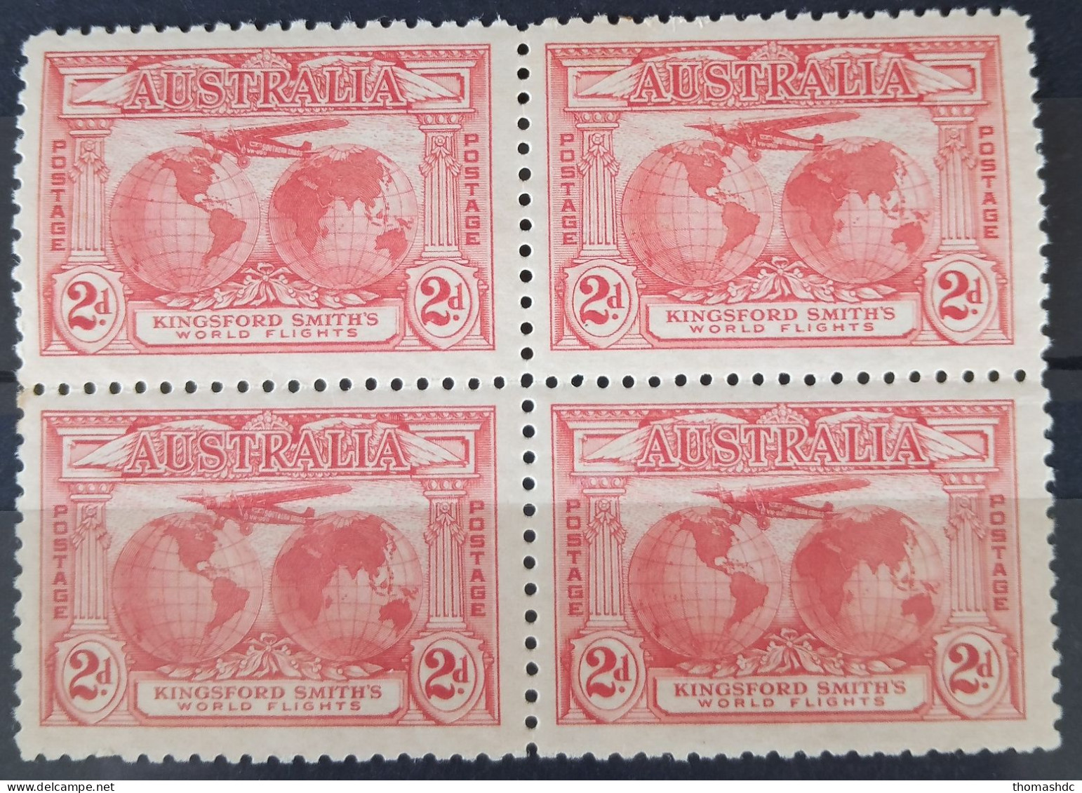 1931 2d Rose-red SG 121 BW141 Block Of 4 - Nuevos