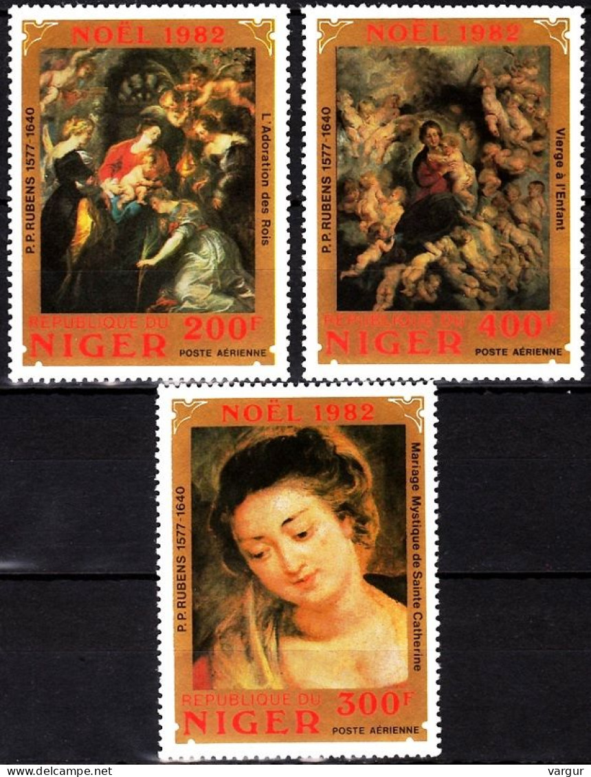 NIGER 1982 CHRISTMAS. Religious Paintings. Rubens, MNH - Tableaux