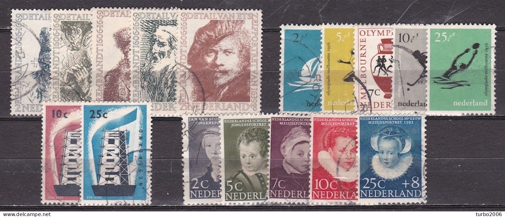 Nederland 1956 Complete Gestempelde Jaargang NVPH 671 / 687 - Années Complètes