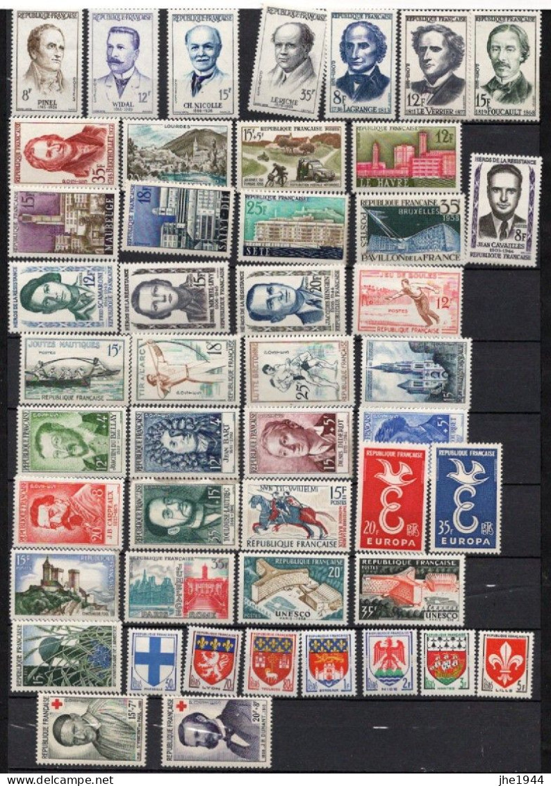 France Année Compléte 1958 Neufs, 47 Timbres N° 1142 à 1188 - 1950-1959