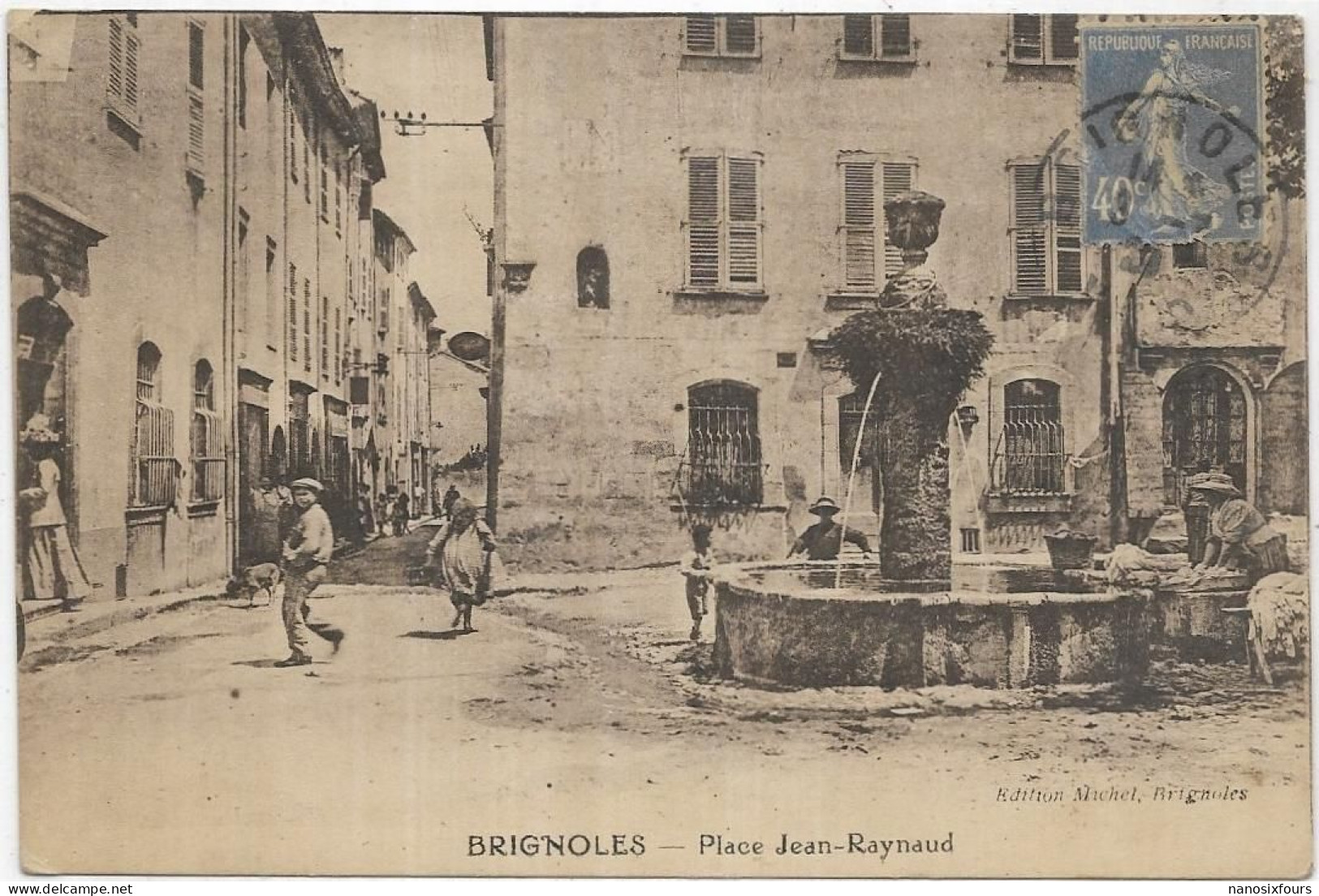 D 83 BRIGNOLES. PLACE JEAN RAYNAUD CARTE ECRITE - Brignoles