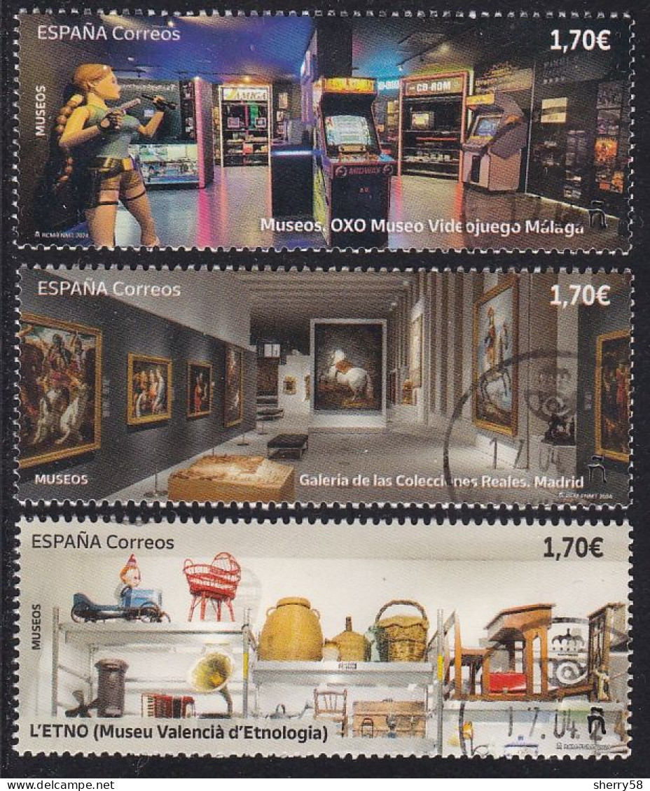2024-ED. 5735 A 5737- MUSEOS. L'ETNO. Museu Valencià D'Etnologia. Galería De Las Colecciones Reales. Madrid Y Oxo Museo - Used Stamps