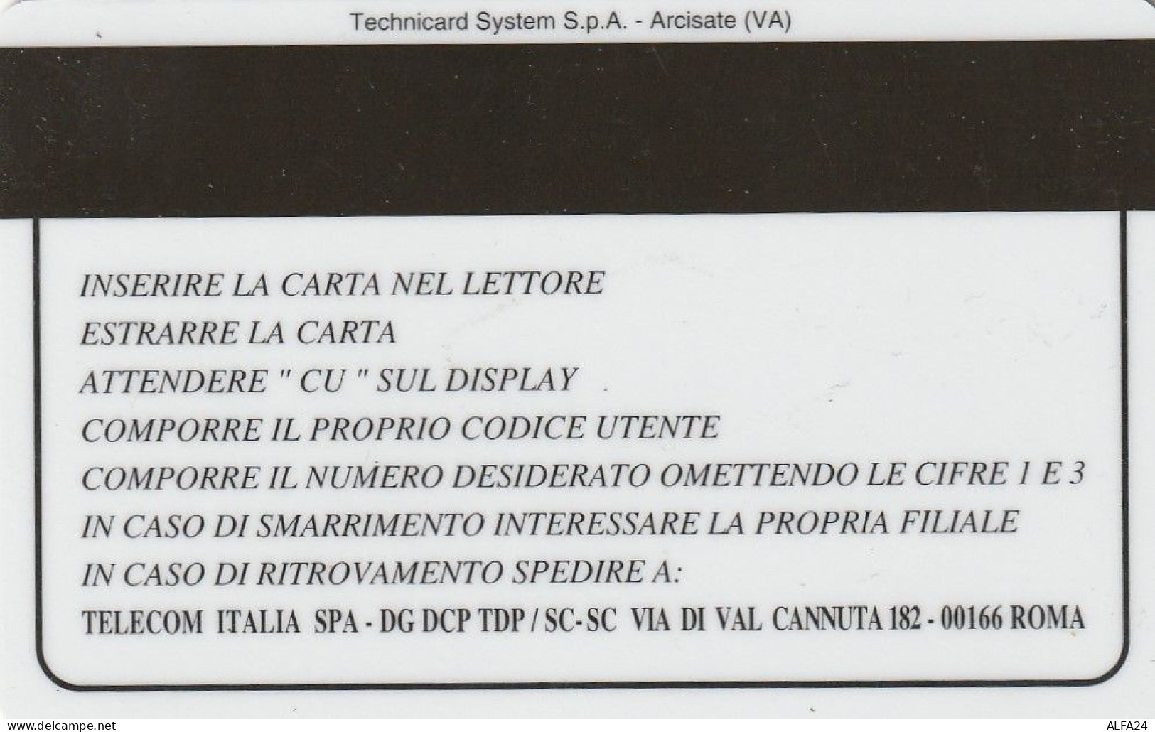CARTA DI PROVA TELECOM CREDITO TELEFONICO  (CZ1432 - Tests & Services