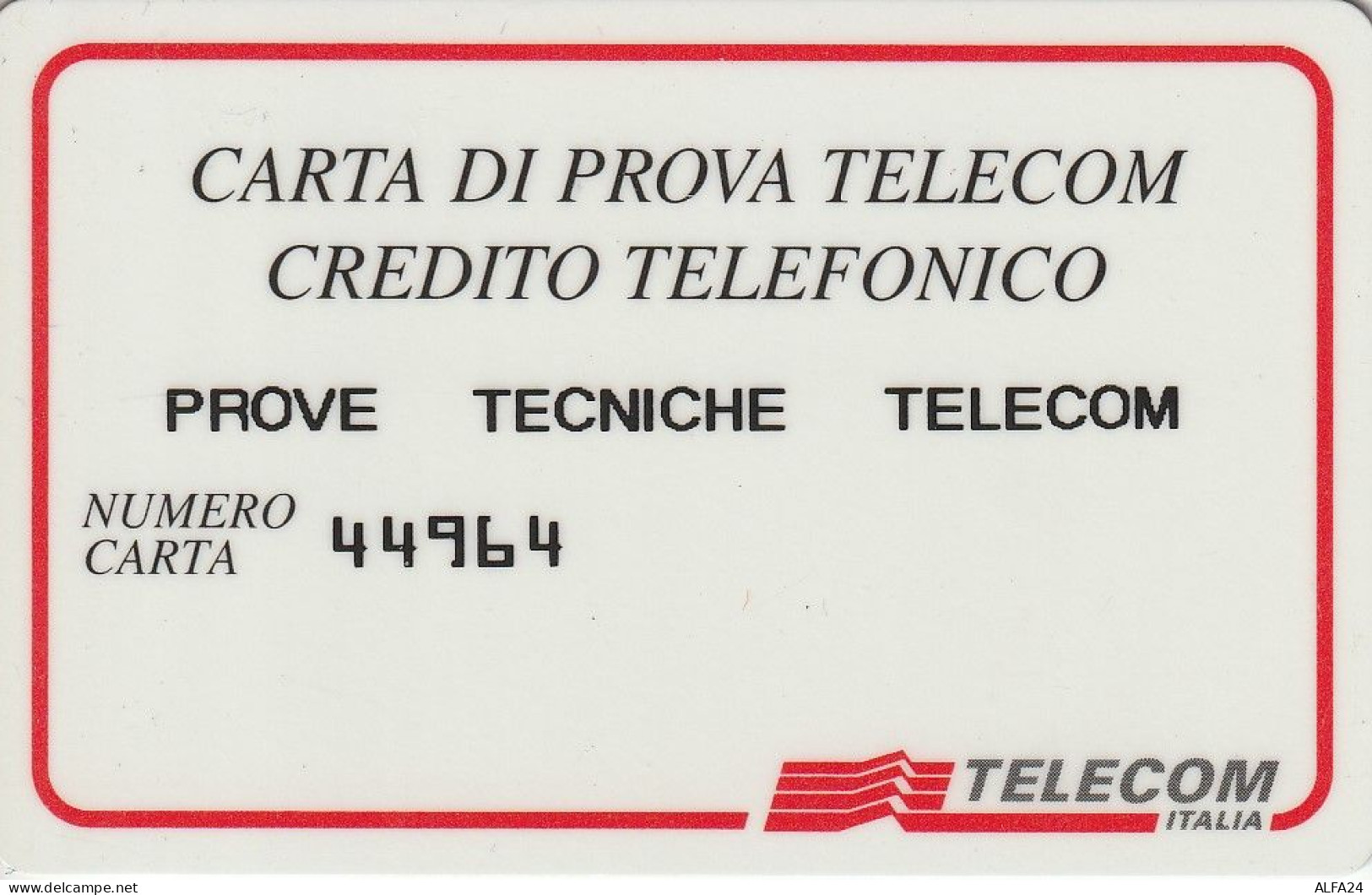 CARTA DI PROVA TELECOM CREDITO TELEFONICO  (CZ1431 - Tests & Servizi