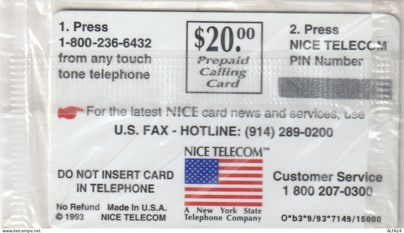 PREPAID PHONE CARD USA  (CZ1120 - Otros & Sin Clasificación