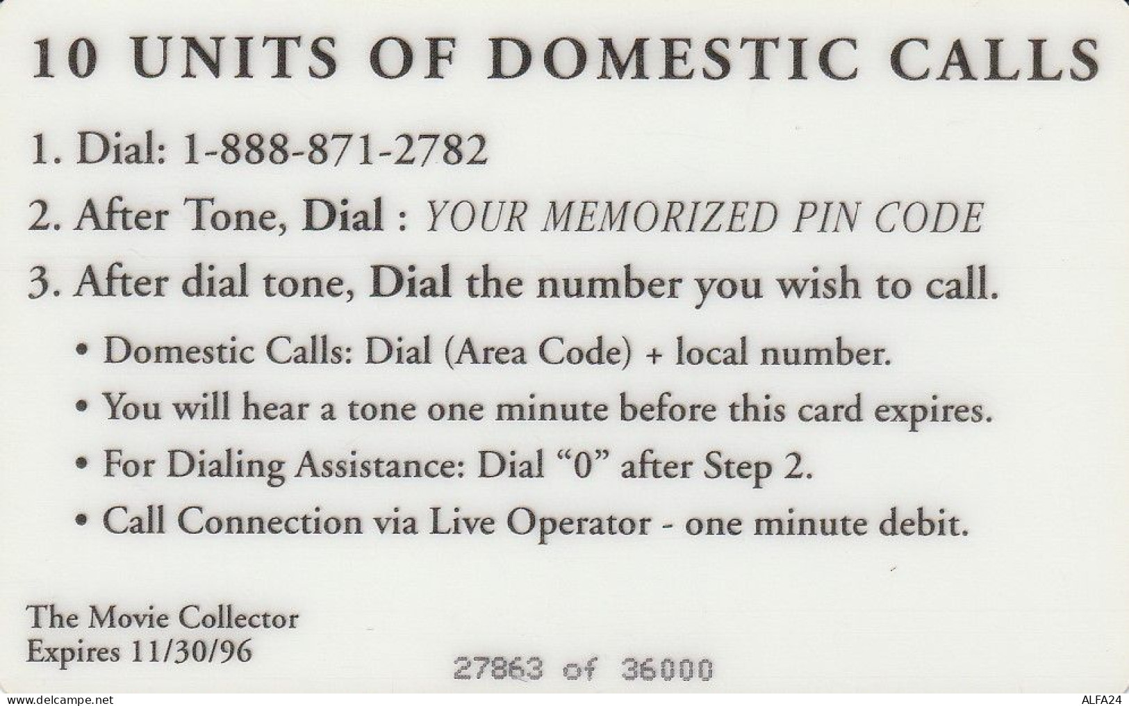 PREPAID PHONE CARD USA  (CZ1106 - Otros & Sin Clasificación
