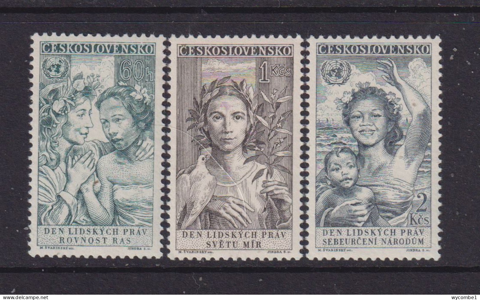 CZECHOSLOVAKIA  - 1959 Human Rights Set Never Hinged Mint - Nuevos