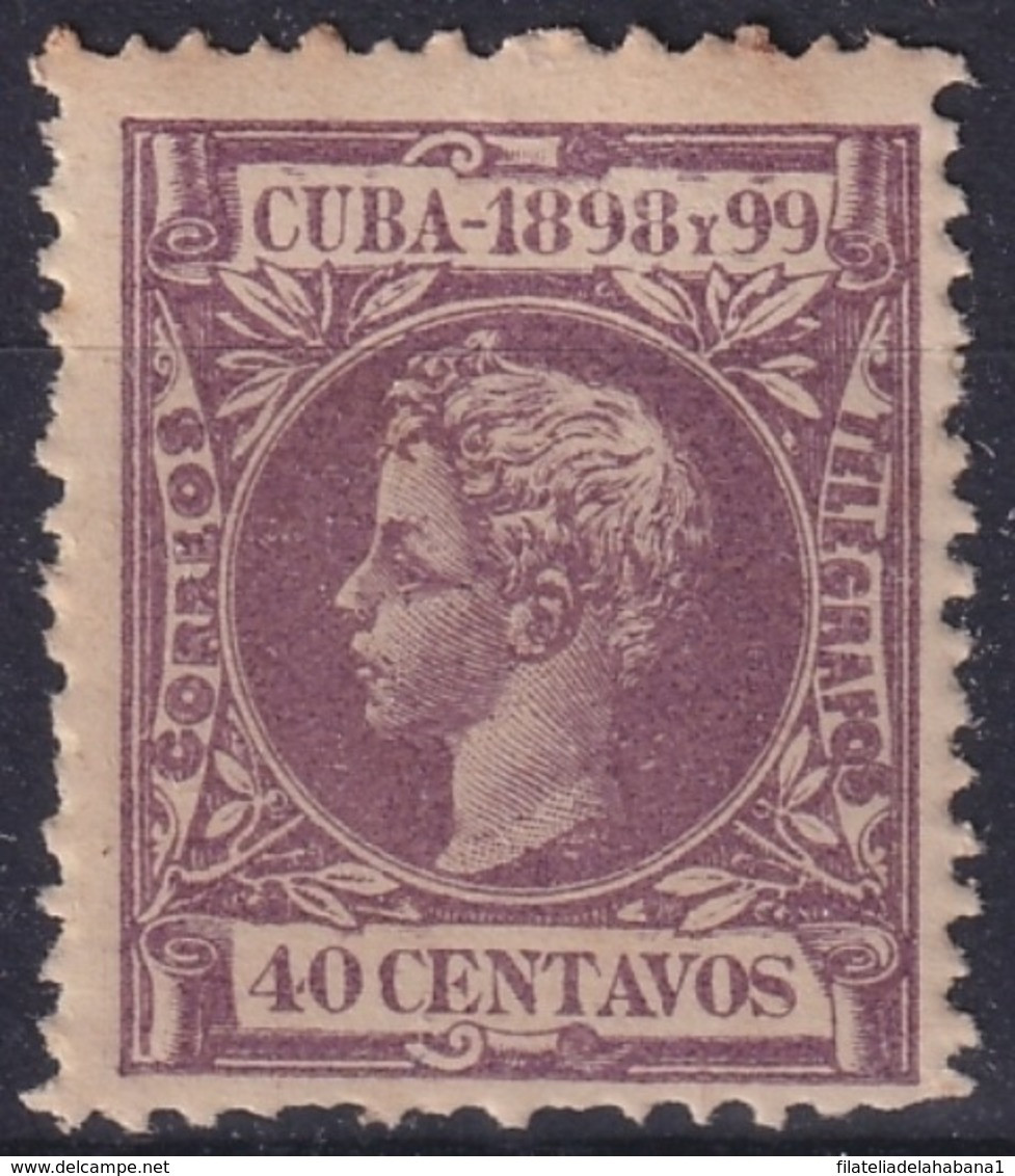 1898-264 CUBA SPAIN ALFONSO XIII 1898 AUTONOMIA Ed.169 40c ORIGINAL GUM - Préphilatélie