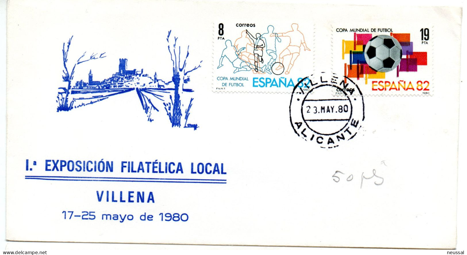 Carta Con Matasellos Commemorativo  Villena De 1980 - Lettres & Documents
