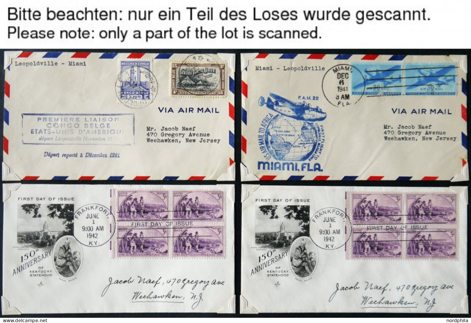 SAMMUNGEN, LOTS 1933-49, Sammlung Von 380 Belegen, Fast Nur FDC`s In 4 Großformatigen Alten Compact Cover Alben, Meist I - Sammlungen