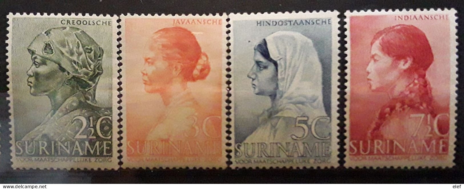 SURINAM Nederland 1940, Série Oeuvres Pour La Jeunesse Femmes  Yvert 186 / 189 Neuve * MH TB - Surinam ... - 1975