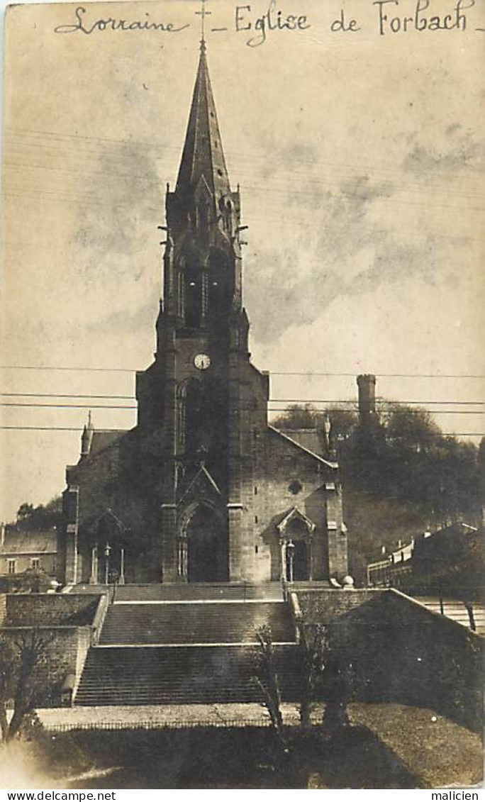 - Dpts Div.-ref-BN333- Moselle - Forbach - Carte Photo De L Eglise - - Forbach