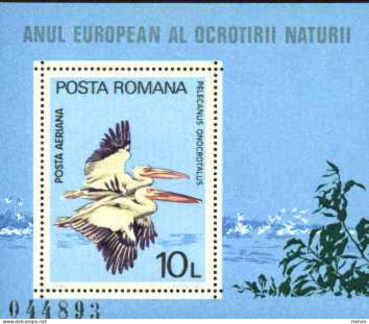 1980-Romania (MNH=**) Foglietto 1v."Protezione Della Natura,pellicani"catalogo E - Other & Unclassified