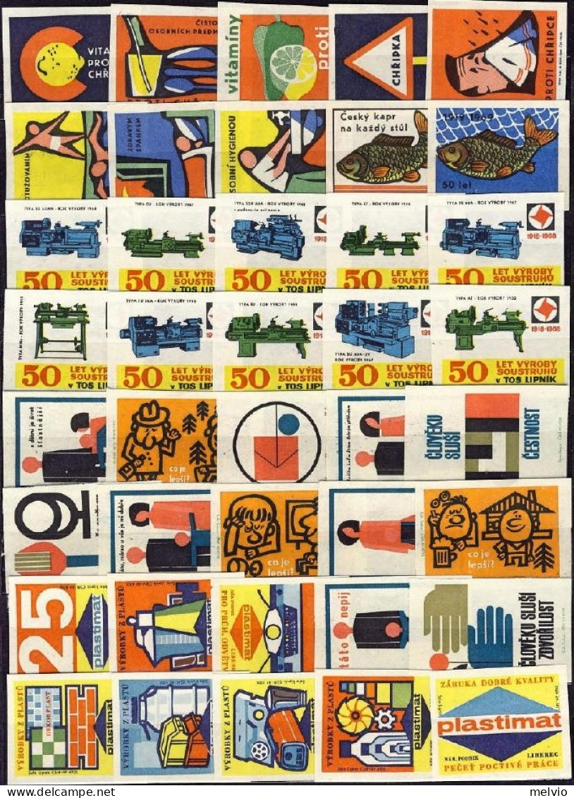 1960circa-lotto Di 40 Etichette Diverse Da Scatole Di Fiammiferi - Other & Unclassified