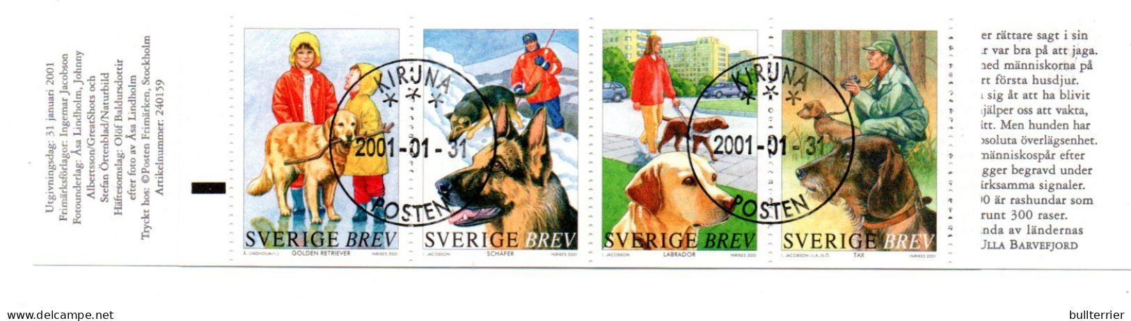 SWEDEN - 2001 - DOGS BOOKLET WITH OANE OF 4 FINE USED, SGCAT£9.60 - Gebruikt