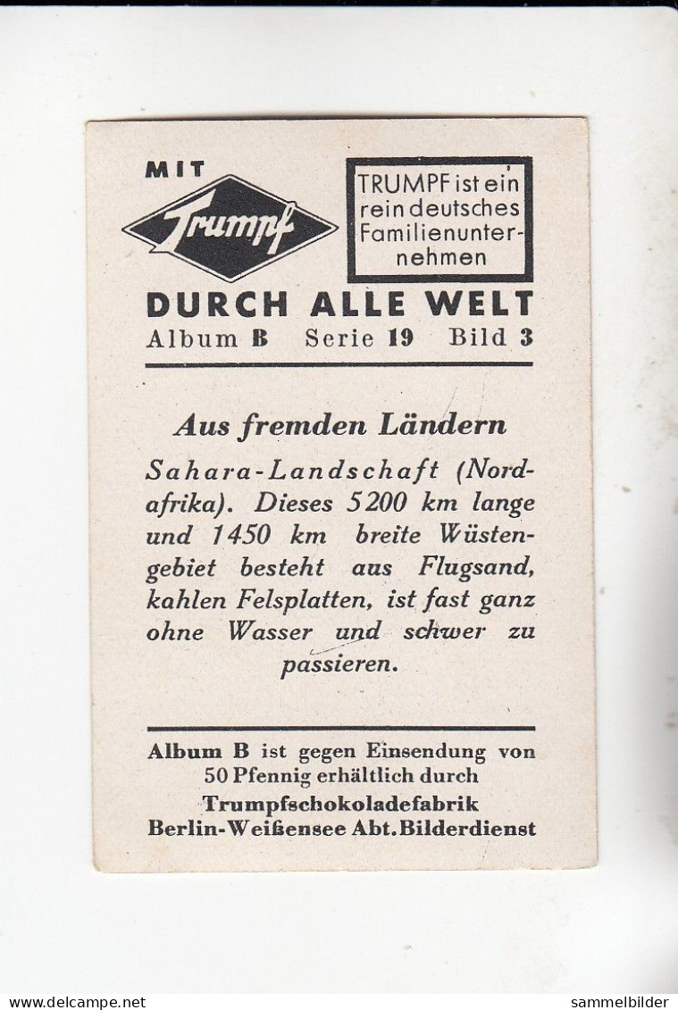 Mit Trumpf Durch Alle Welt Aus Fremden Ländern Sahara Landschaft  B Serie 19 # 3 Von 1933 - Other Brands