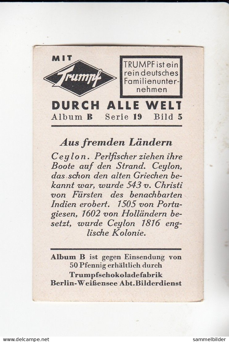 Mit Trumpf Durch Alle Welt Aus Fremden Ländern Ceylon Perlfischer  B Serie 19 # 5 Von 1933 - Other Brands