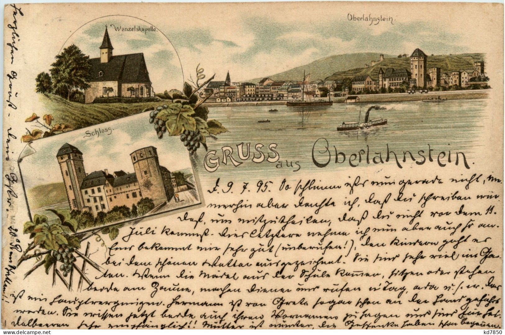 Gruss Aus Oberlahnstein - Litho 1895 - Lahnstein