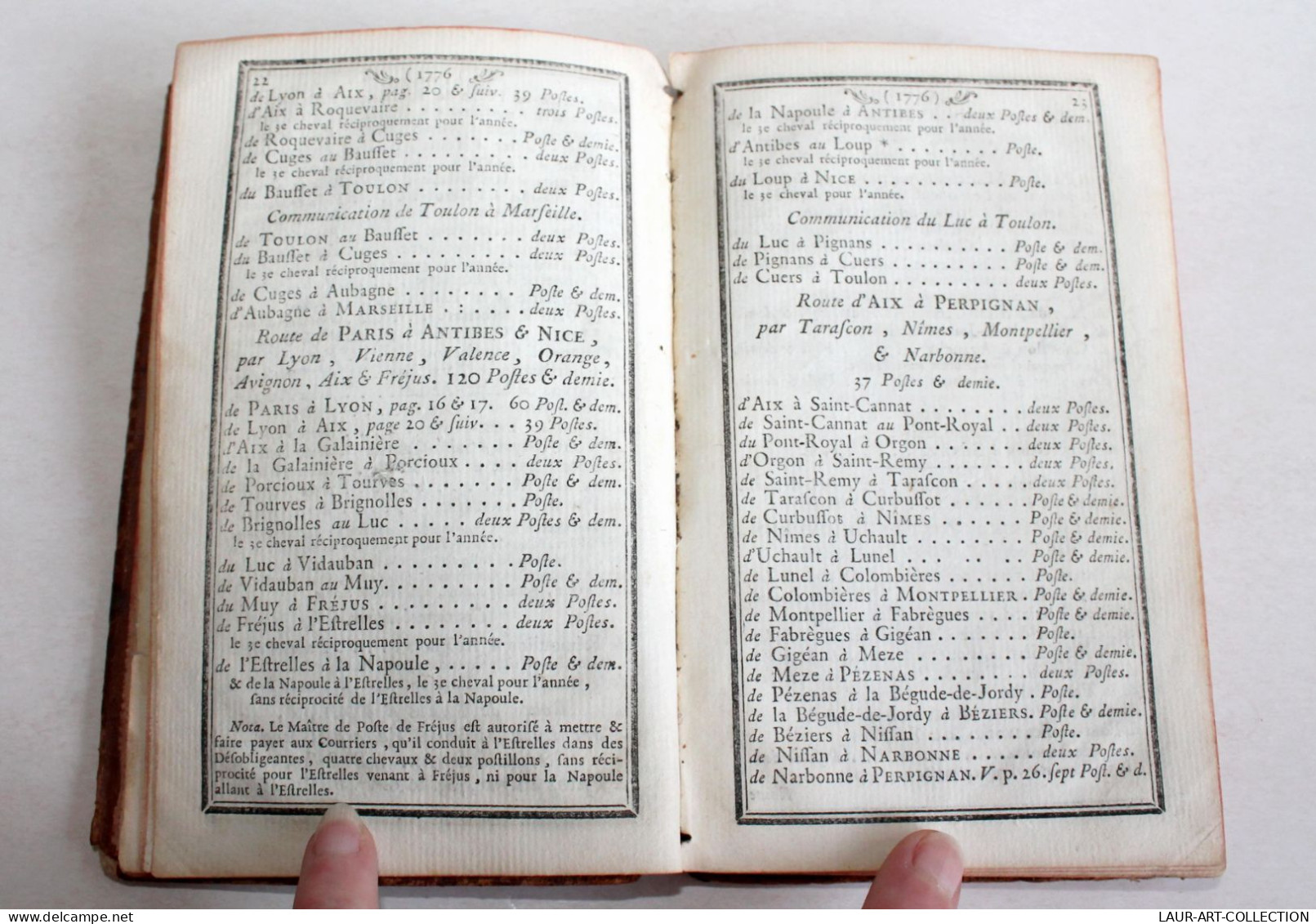 LISTE GENERALE DES POSTES DE FRANCE POUR L'ANNEE 1776 DRESSÉ PAR TURGOT, JAILLOT / ANCIEN LIVRE XVIIIe SIECLE (2603.53) - 1701-1800