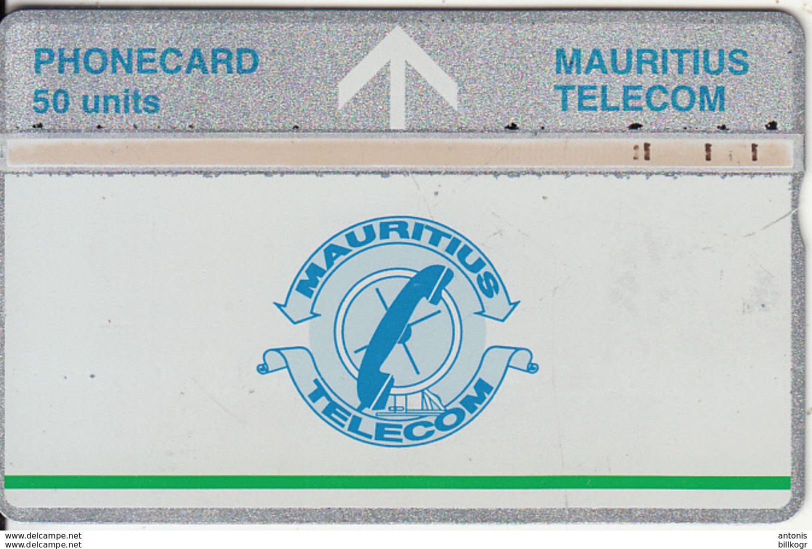 MAURITIUS(L&G) - Telecom Logo 50 Units(silver Band & Green Line), CN : 709D, Tirage 20000, Used - Maurice