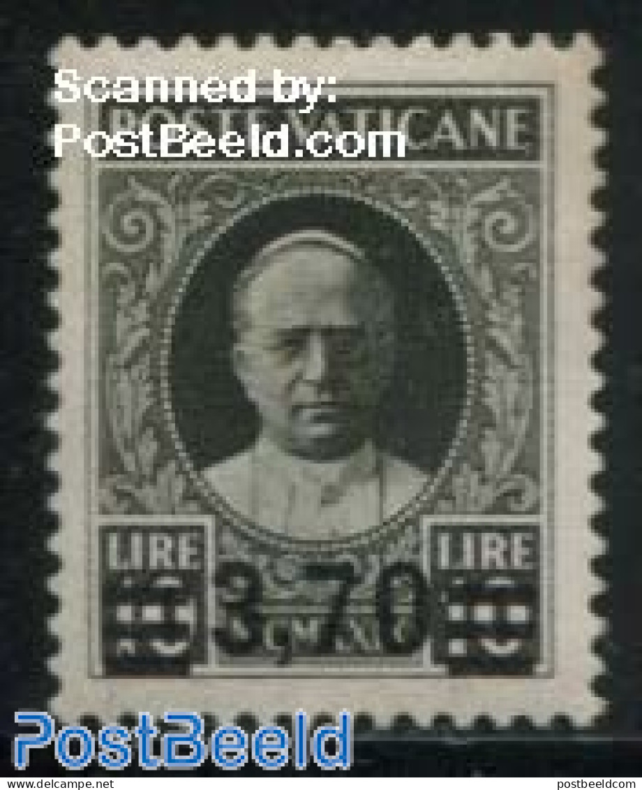 Vatican 1934 3.70L On 10L, Stamp Out Of Set, Unused (hinged) - Ongebruikt