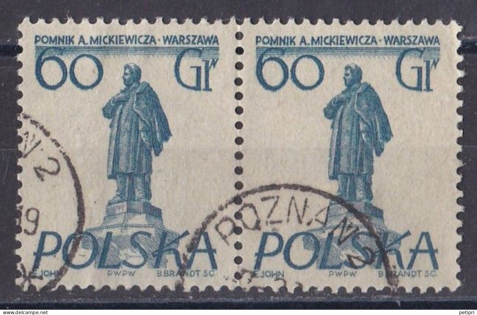 Pologne - République 1944 - 1960   Y & T N °  808  Paire  Oblitérée - Used Stamps