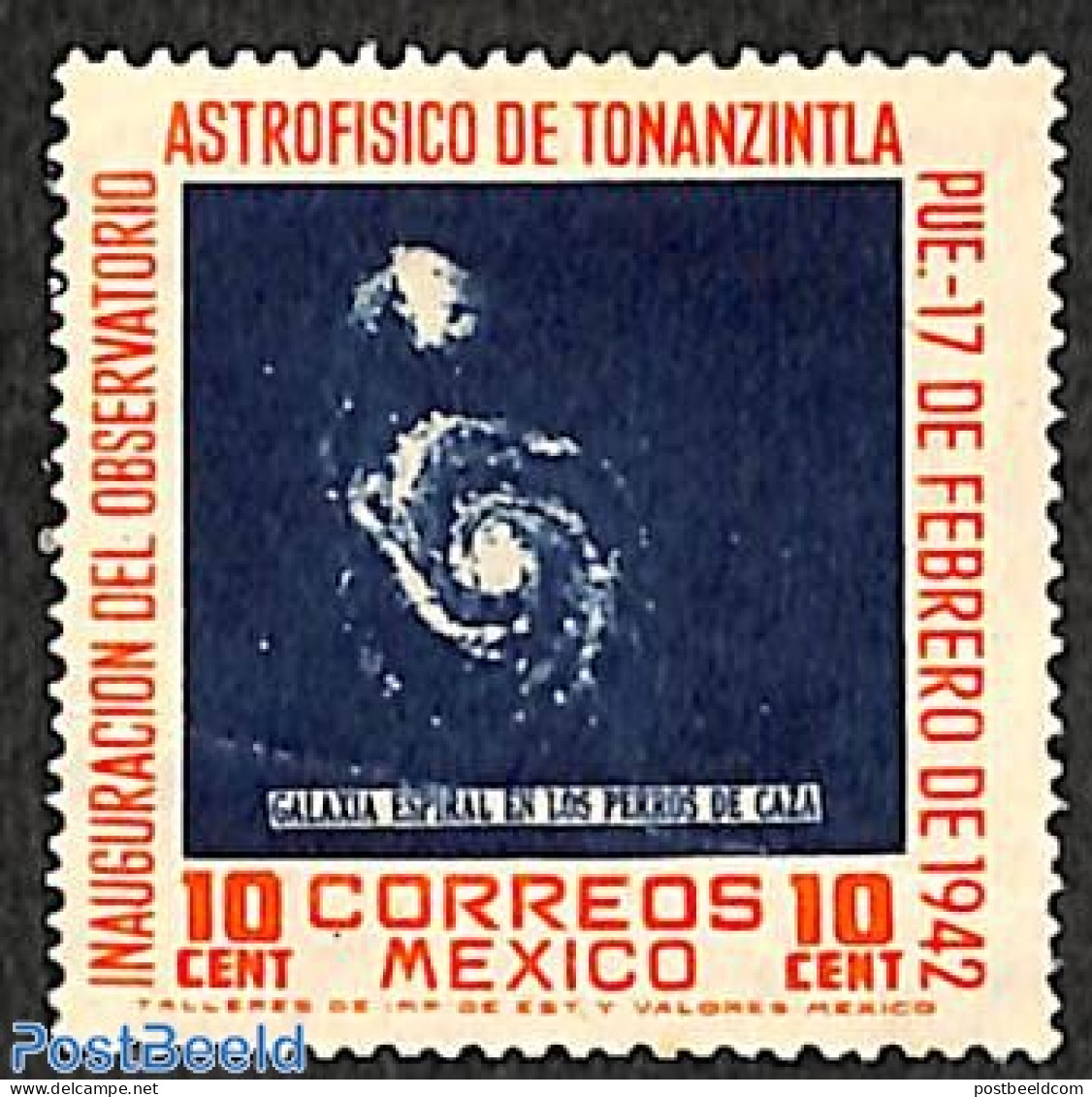Mexico 1942 10c, Stamp Out Of Set, Unused (hinged), Science - Astronomy - Astrología