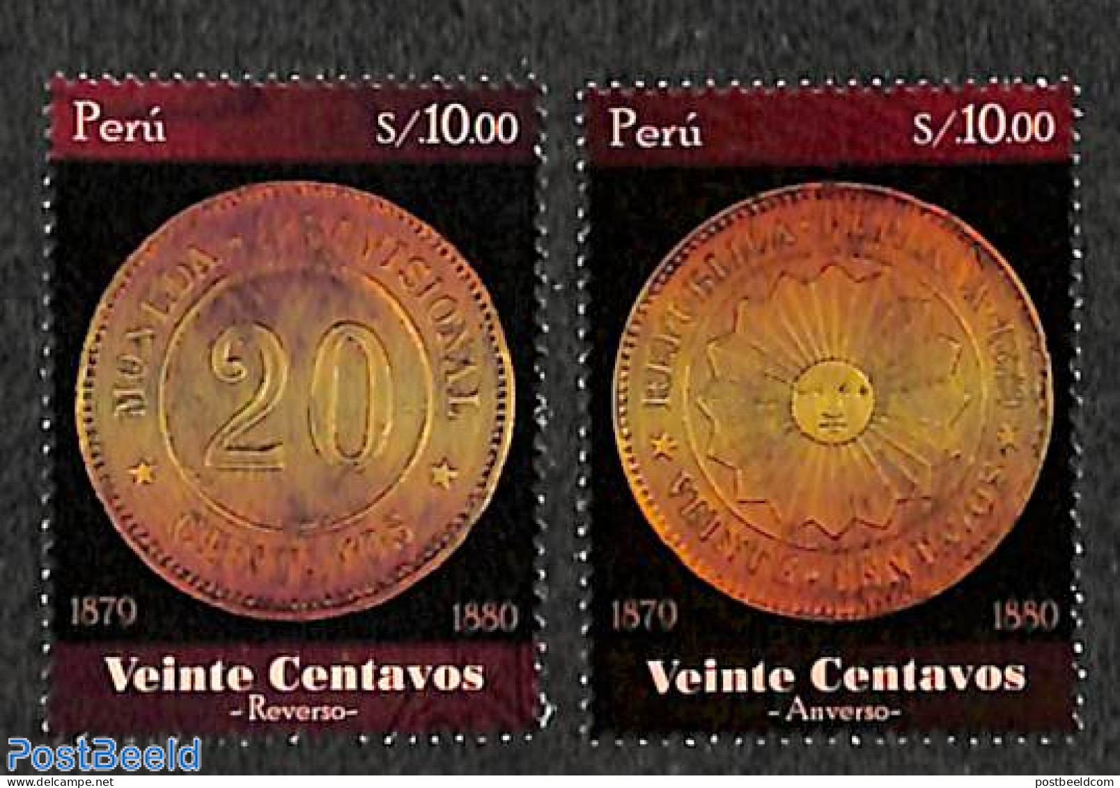 Peru 2017 Coins 2v, Mint NH, Various - Money On Stamps - Monete