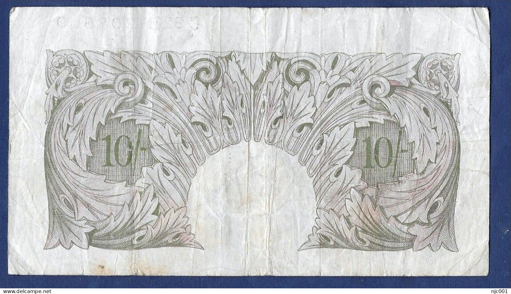 Peppiatt Mauve Wartime 10 Shilligs Banknote C92D - 10 Schillings